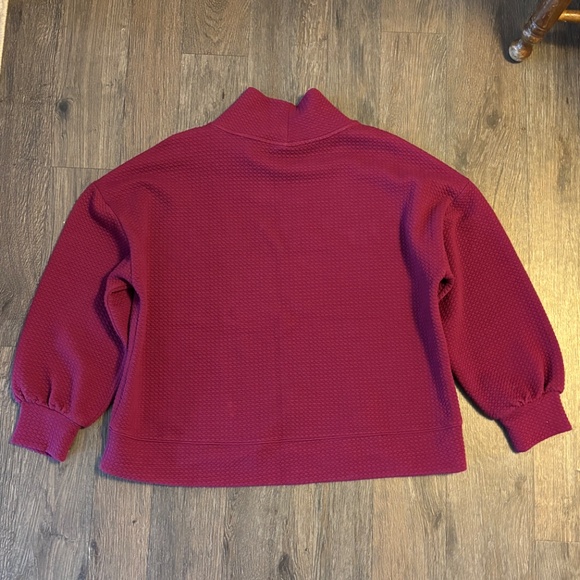 CALIA by Carrie Underwood Cloud Extended Neck Pullover Burgundy Sweater Sz 1X - Picture 7 of 8